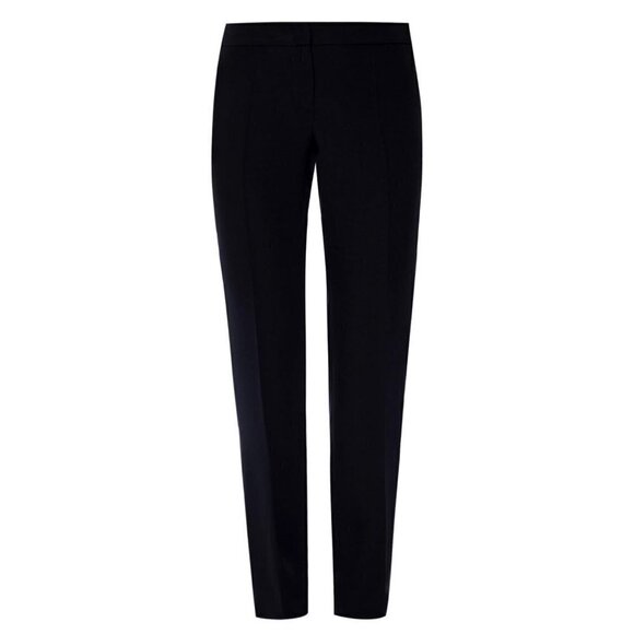 NWT Emporio Armani Black Virgin Wool Pleated Front Straight Leg Trouser Pants - Picture 4 of 14